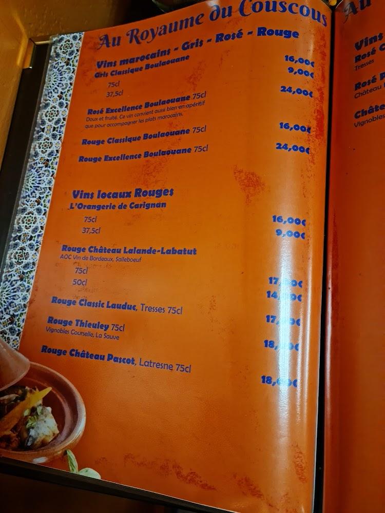Au Royaume du Couscous - Menu Image 4